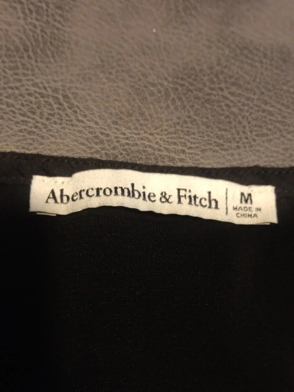 Abercrombie & Fitch Black V-Neck Puff Sleeve Tie Front Peplum Blouse